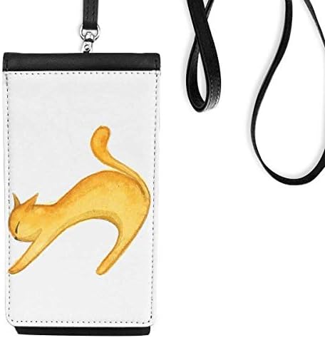 Мијаоџи сликарство портокалова мачка акварела телефонска паричник чанта што виси мобилна торбичка црн џеб