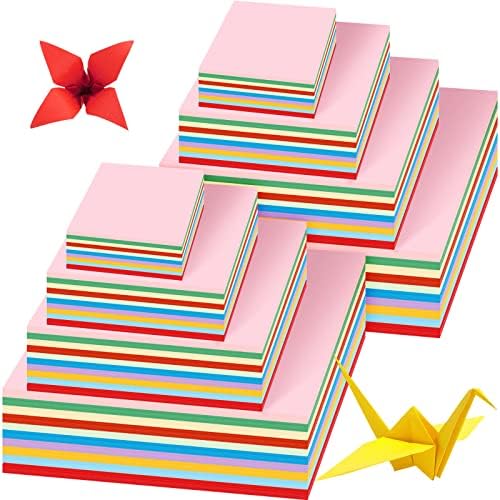 4100 чаршафи Sinmoe Оригами хартија разновидни големини DIY хартија живописна боја хартија шарена двострана квадратна хартија за деца возрасни почетници преклопени хар