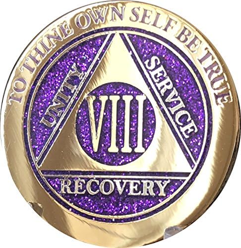8 Години Med Медалјон Елегантен Сјај Виолетова Златна Сребрена Би-Позлатен Чип VIII