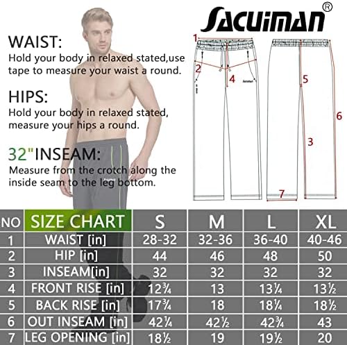 Sacuiman Mens Sweatpants со џебови со патенти отворено дно атлетски панталони за тренинг, трчање, обука, џогирање, салата