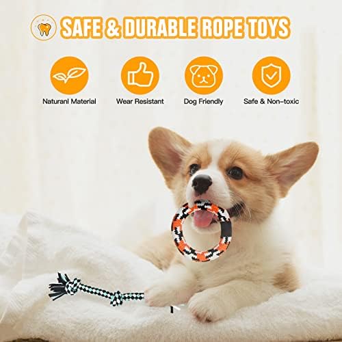 Играчки за кучиња Aitmexcn за агресивни џвакачи, 10 пакувања интерактивни играчки за џвакање кученце, играчка со тешки кучиња јаже