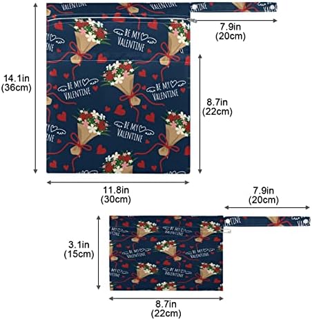 ЗЗХХБ Биди Мој Љубовник Цвеќиња Водоотпорна Влажна Торба Ткаенина За Повеќекратна Употреба Пелена Влажна Сува Торба Со Патент Џеб