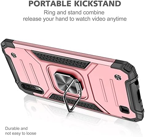 Ultra Slim Case компатибилен со Samsung Galaxy A10 Телефонски случај со Stand PC и TPU Телефонски случај силна заштитна кутија за заштита на