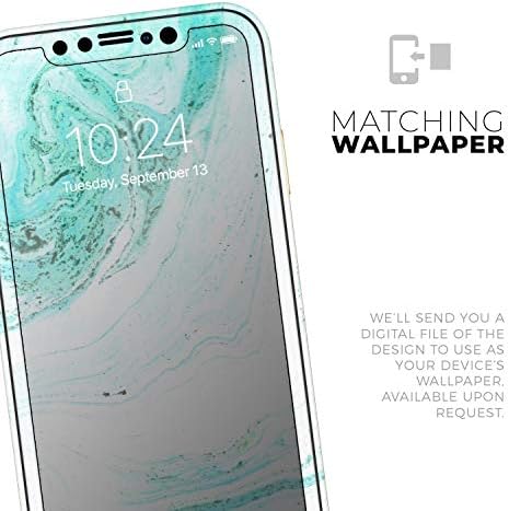Дизајн Skinz Teal V4 текстуриран мермер заштитен винил декларална обвивка на кожата компатибилен со Apple iPhone 11 Pro Max
