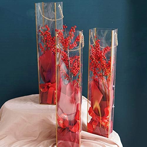 Амосфун деликатна цветна кутија за пакување букет рачен цвет кутија ПВЦ кутија за пакување