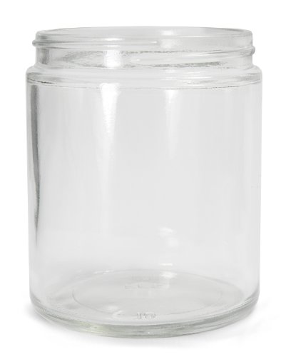 Qorpak GLA-00864 Clear Glass Round 16oz Straighty Jar, со финиш на вратот 89-400