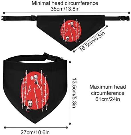 Зомби Пандас кучиња бандана прилагодлива шамија на јака за домашни сили, симпатична триаголник за кучиња мачки