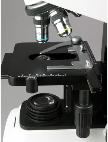 AmScope T600A-PCS-8m Дигитален Професионален Фазен Контрастен Соединение Тринокуларен Микроскоп, Wf10x И WF16x Окулари, 40x-1600x Зголемување,