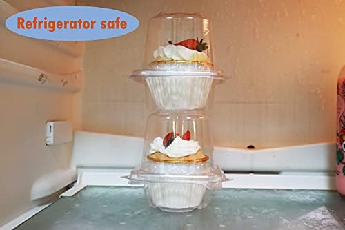 YKDFUN Безбедност&засилувач; Здрави Индивидуални Cupcake Кутии Еден Оддел Cupcake Носител Кутија За Бебе Туш Партија, Свадба-Висока купола