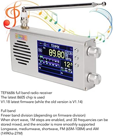 Преносен FM Radio, Full Band Radio приемник со 3,2inch LCD дисплеј, преносен приемник за радио со кратки бранови AM FM MW за кампување