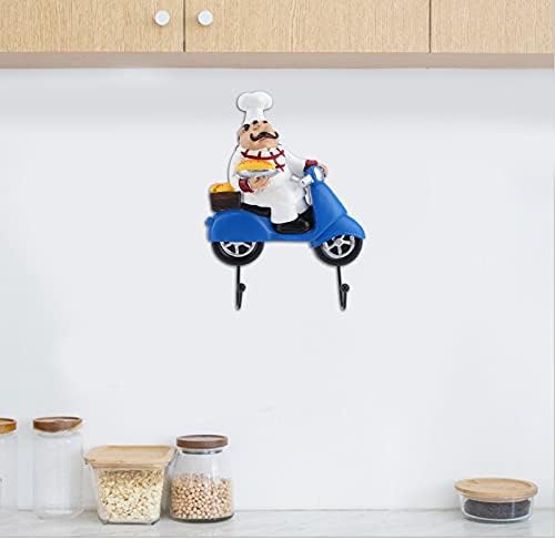 Mwdoctoy Hooks Cartoon Chat Figurine Figurine самолепливи куки, додадете живописен интерес за вашиот дом, за дома, кујна, ресторан