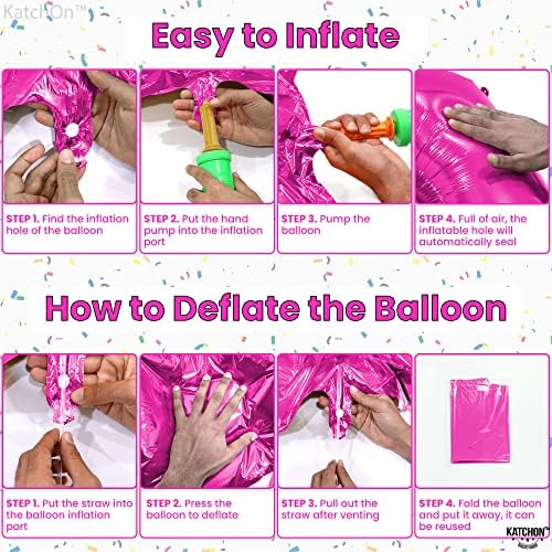 Katchon, Hot Pink 10 балон број - 40 инчи | Hotешка розова 10 роденденска балон | 10 -ти роденденски украси за девојче | Пинк број 10 балон