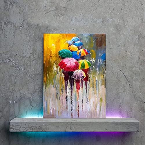 Апстрактна wallидна уметност Апстрактна шарена чадор Пејзаж масло сликарство12x16inch