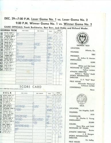 1969 NCAA Кошаркарска програма UCLA Bruin Classic w/Georgia Tech Индијана Принстон - колеџ програми