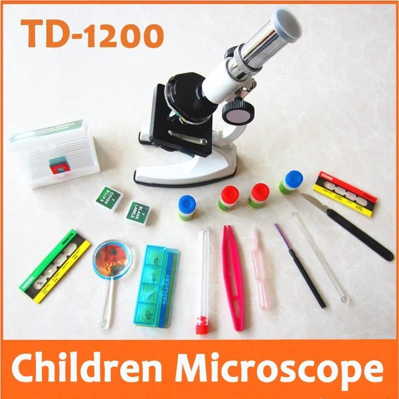 Микроскоп Додатоци 1200x Метал Роденден Метал Студент Играчка Микроскоп Со Светилка Лабораторија Потрошен Материјал