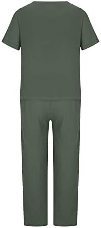 Копчиња за панталони за бренд Comigeewa се поставуваат за жени летни есен постелнина основни панталони поставува дами 2023 облека трендовски