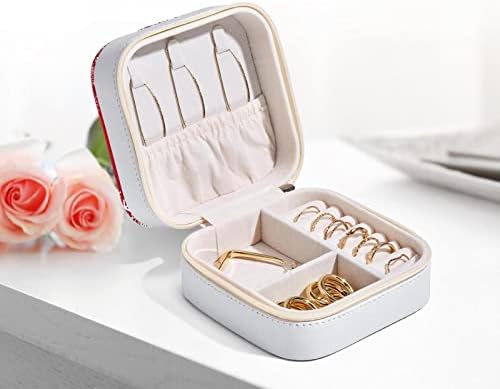 Rodailycay Снежен Божиќен накит кутија за жени девојки ， преносен мини накит за патувања за патувања