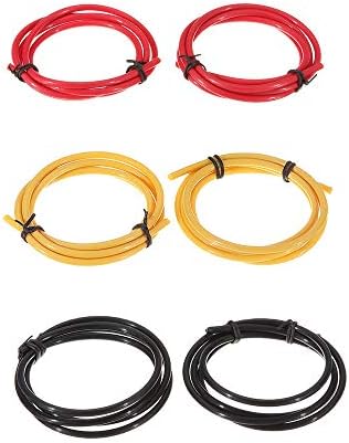 SUTK 24mm 1m црна/црвена/жолта цевка PTFE со 8PCS PC4-M10+8PCS PC4-M6 Пневматски конектор за конектор за 3Д печатач