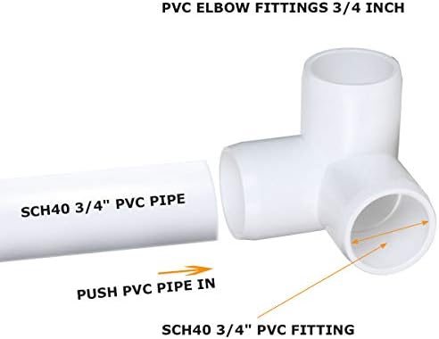 16 Пакет Пвц Лактот Фитинзи 3/4 Инчен 3 Начин Пвц Цевки Фитинг Конектори, Пвц Цевка Мета Агол Фитинг-Изградба На Тешки Мебел, 3 Начин Пвц