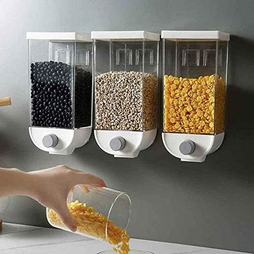 Pdgjg Ѕид Монтирани Сува Храна Диспензерот Автоматски Пластични Житни Диспензерот Кутија За Складирање Кујна Ориз Жито Резервоарот За Складирање