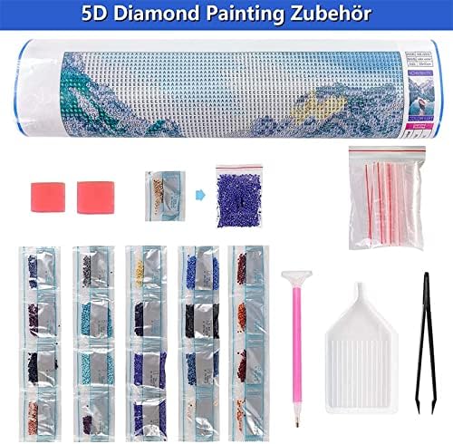 Дијамантски комплети за сликање за возрасни/деца 5D DIY дијамантска уметност боја со целосна тркалезна дијамантска уметност модерна бела цветна дијамантска точка Gem