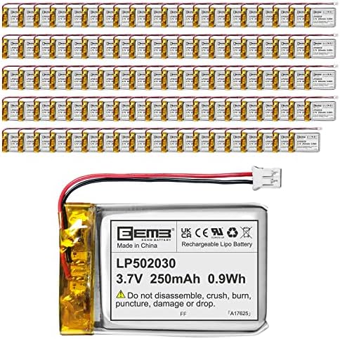 EEMB 100PACK Литиум Полимер Батерија 3.7 V 250mAh 502030 Липо Полнење Батерија Пакет Со Жица JS Конектор ЗА VXI Сина Parrott - Потврди Уред