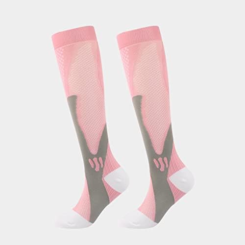 Чорапи за компресија на мажи и жени Теле колено високи чорапи за компресија за одење во трчање најлон унисекс пешачење