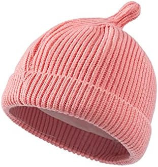 Qlazo Beanie капи за мажи деца дете бебе зимска капа, детско топло плетено дебело скијачко капаче Помпом со девојчиња за момчиња