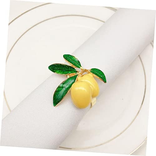 Абоофан 24 парчиња лимонски салфетки прстени жолти декор свадбени декор декорт декор тропска забава материјали за салфетки прстени симпатични