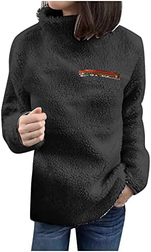 Женски џемпери моден обичен кадифен патент со висок врат топла блуза кабел плетен џемпер