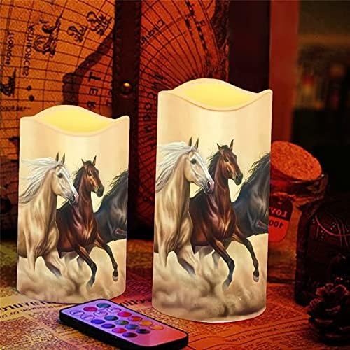 Хелеро коњски свежи свеќи кои трепкаат батерија оперирана со тајмер, LED столб вистински восочни свеќи топла светлина за жени