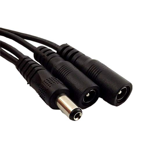 HNHN 5,5 x 2,1 mm 30см DC кабел за сплитер на моќност 1 машко до 2 женски порта 12V за CCTV фотоапарати