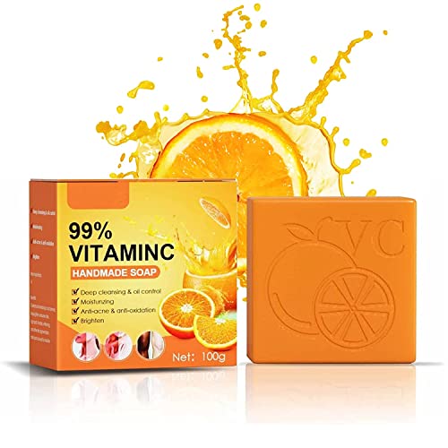 Портокал Витамин Ц Рачно Изработен сапун 100гр, 2023 Нови Елементи Витамин Ц Рачно Изработен Сапун, Природен Органски Сапун со 99% Витамин