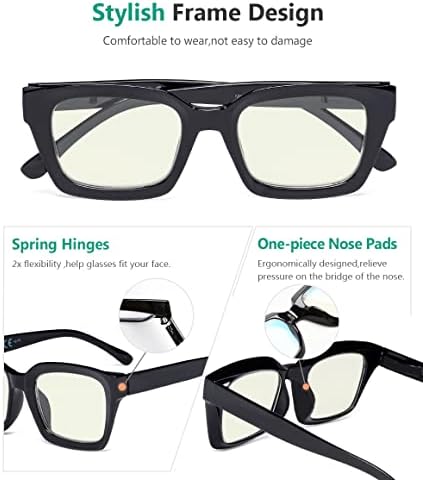 Очила За Очи Заштедете 10% на 4 Пакувања Очила За Читање Со Сино Светло Филтер и 4 Пакувајте Големи Читачи на Компјутери +1,50