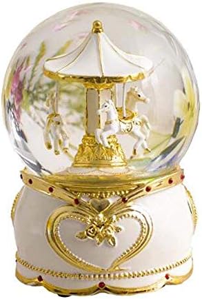 Кристална топка за музичка топка Raxinbang Golden Carousel за да испратите роденденски подарок Лапута музичка кутија 30 13 12 см украси