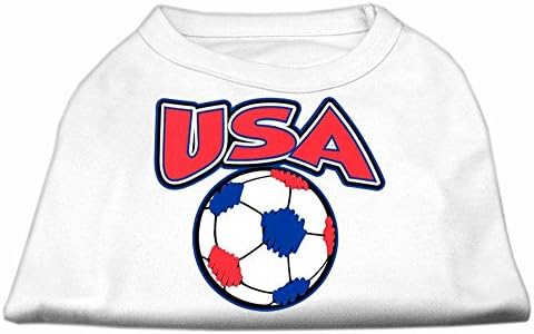Mirage Pet Products USA фудбалски екран за печатење кошула, средна, бела
