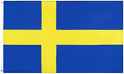 3x5ft Шведски знамиња Se сино жолто крст живописно шведско знаме за надворешни училишни базени домашна канцеларија итн.