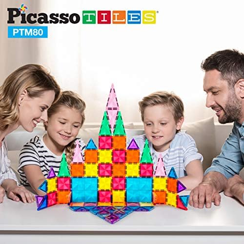 Picassotiles магнетна загатка Cube + Mini Diamond Series, 100 парчиња 0,5 ”пиксели микс и коцки за натпревари Сензорни играчки за пареа Образование