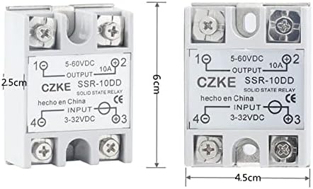 Uncaso Solid State Relay SSR 10DD 25DD 40DD DC Control DC Бела школка единечна фаза без пластично покритие 3-32V DC влез DC 5-60V