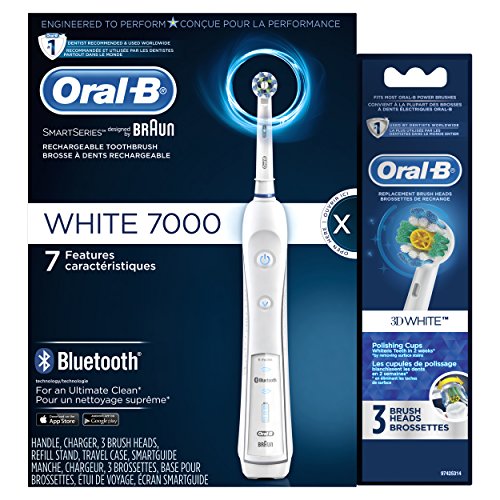 Орално-B црна 7000 електричен пакет за четки за заби со глава за четка за замена на вкрстено дејство, 3 брои