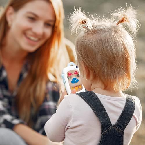 Бебе селфи Телефон за играчки со лесни копчиња и огледало за светло - телефон за бебе за 9+ месечно - играјте телефонски музички