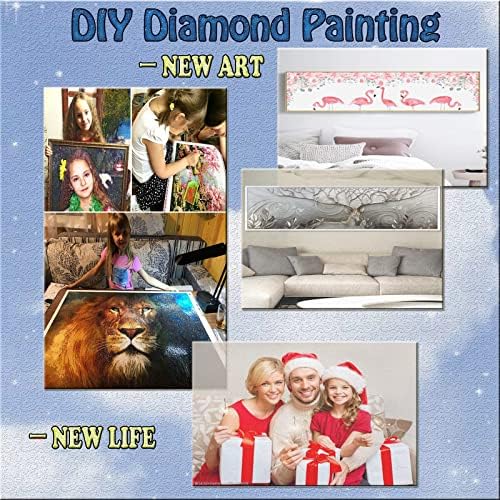 Дијамантски комплети за сликање за возрасни, Cloud Lake View Diamond Art Kids почетник DIY 5D боја по броеви, голема целосна вежба