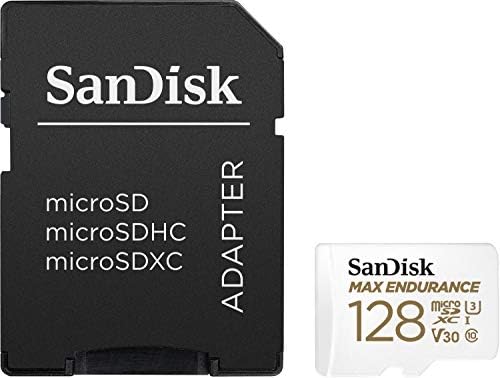 Sandisk 128gb Max Издржливост Microsdxc Картичка Со Адаптер За Домашни Безбедносни Камери И Камери - C10, U3, V30, 4K UHD, Микро Sd Картичка-SDSQQVR-128G-GN6IA