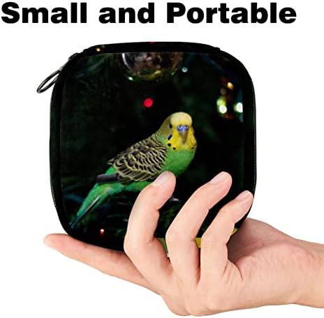 Прекрасна папагала санитарна торба за складирање на салфетка, менструална торбичка за торбичка за менструална чаша со патент за тинејџери жени дами