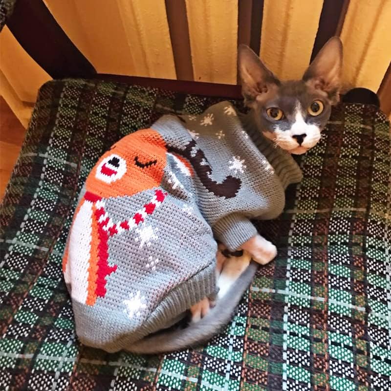 Зимски цртан филм мачки кучиња облека топол Божиќен џемпер за мало милениче облека за плетење плетено крпа крпа црвено куче м