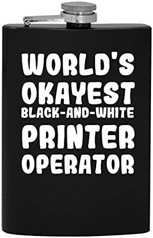 Најубавиот Црно-Бел Печатач Во Светот-8оз Колба За Пиење Алкохол За Колкови