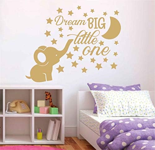 Сон големо малечко едно прекрасно слон и месечински starsвезди налепници за украси за украси за детска соба девојче Декларира ba048