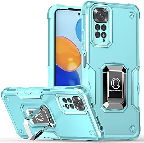 Back Case Cover Compatible with Xiaomi Redmi Note 11 4G/Note 11S 4G Case,Military Grade Drop Proof Protection Cover with 360° Rotation