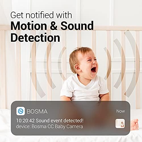 Bosma CapsuleCam Pro Baby Monitor, 1080p HD WiFi затворен безбедносен фотоапарат со телефонска апликација, 2 -пат аудио, 162 ° супер широк