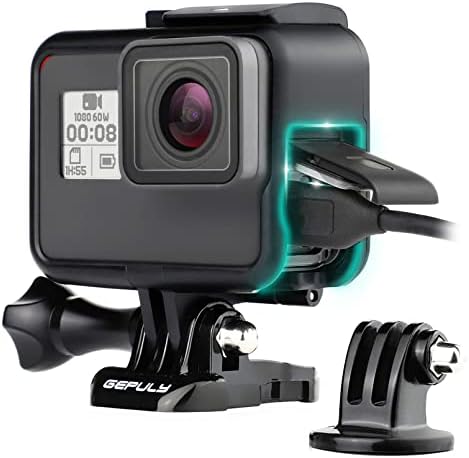 Gepuly Frame Mount Housing Case for Gopro Hero 7 Black, Hero 7 Silver, Hero 7 White, Hero 6 Black, Hero 5 Black, Hero Camers - Вклучува адаптер за брзо ослободување и статив